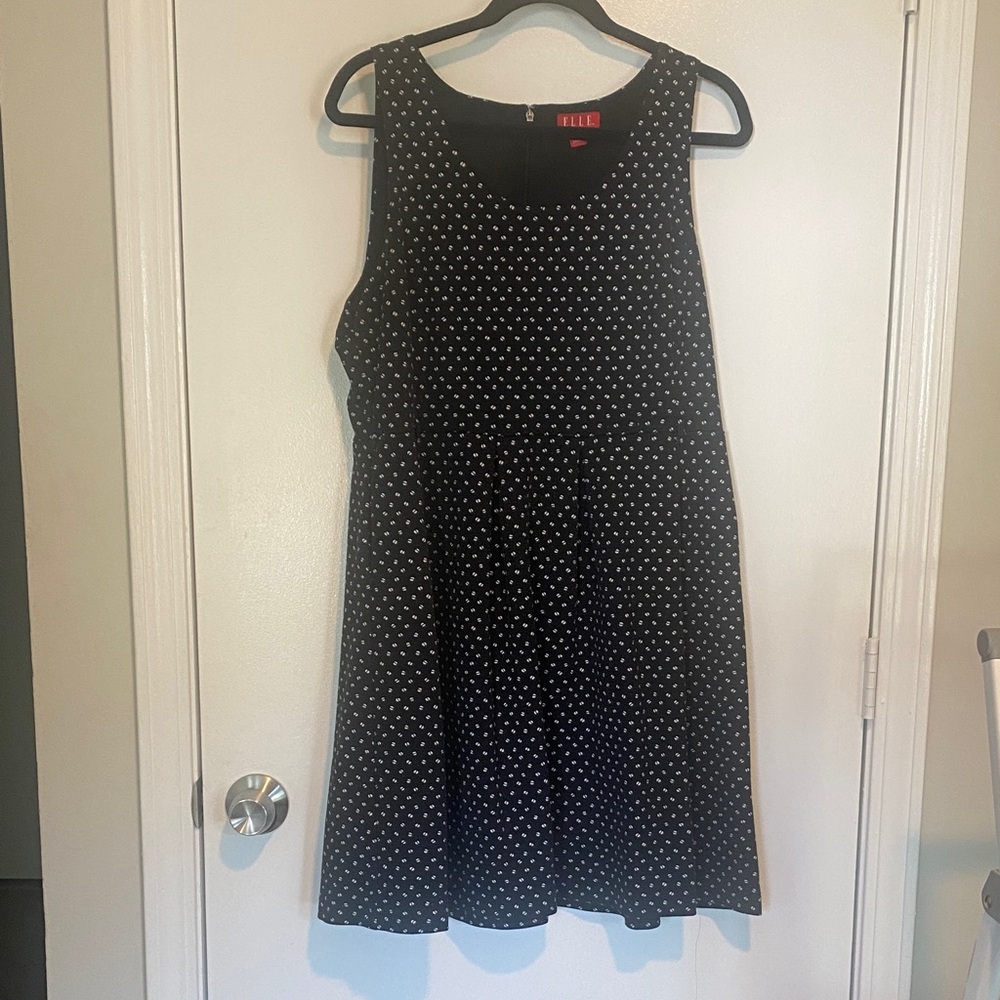 Elle Black and White Polka Dot Mini Dress